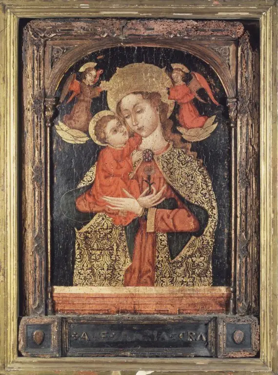 Virgin and Child with Two Angels, by Unknown