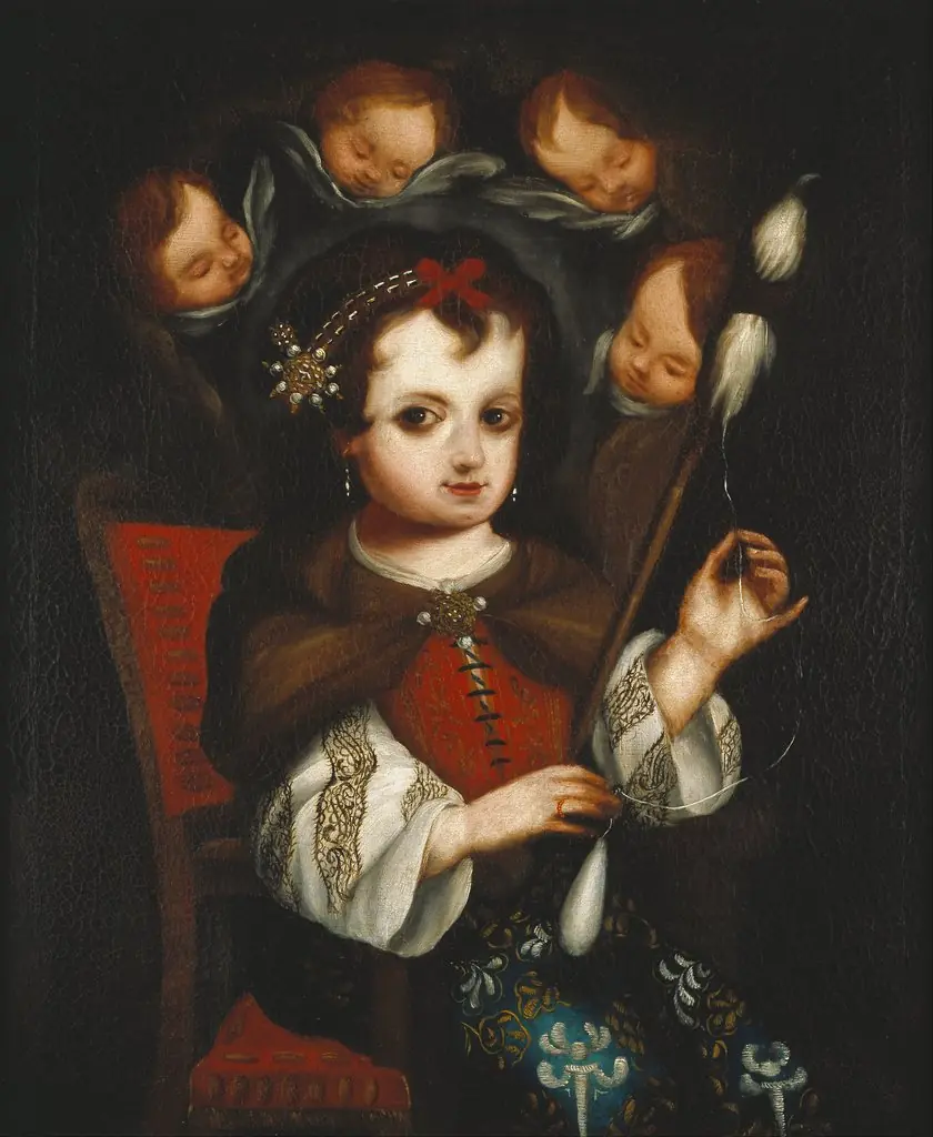 Virgin Mary Spinning, by Unknown