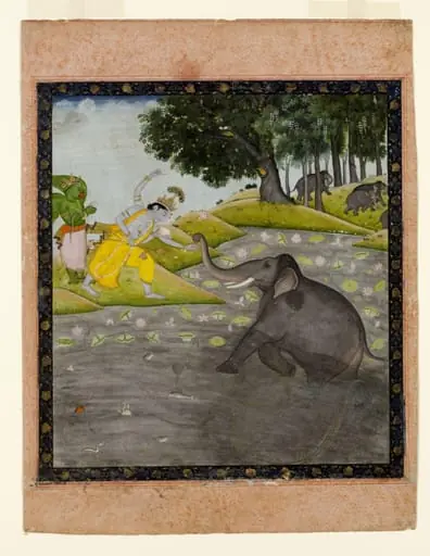 Vishnu and Gajendra, by Unknown