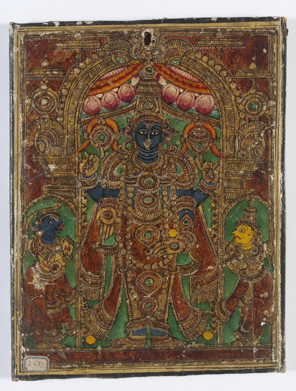 Vishnu, Garuda and Hanuman, by Unknown, paint, 1830
