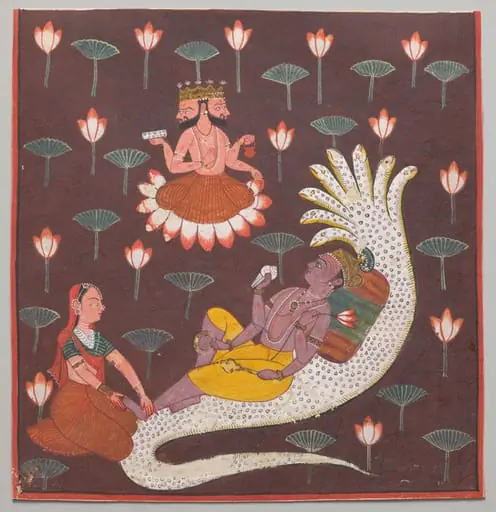 Vishnu on Ananta, the Endless Serpent, by Unknown