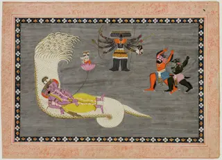 Vishnu, Sesha, Indra and Demons in Sea of Eternity, by Unknown