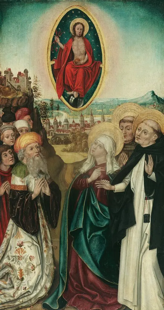 Vision des hl. Dominikus von Christus mit den drei Lanzen, by Unknown