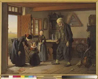 Visiting Grandfather, by Unknown, 1853