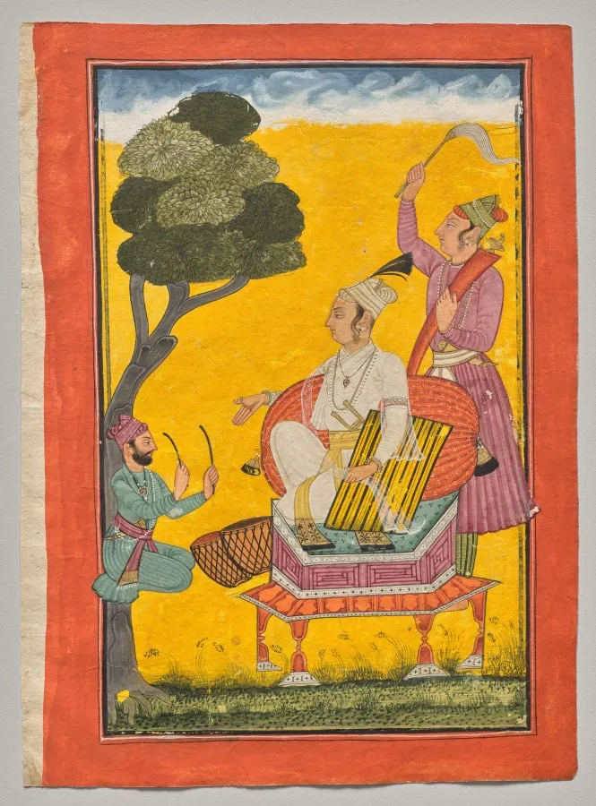 Vivaca Ragaputra, a Leaf from Ragamala Series, by Unknown, unspecified, 1724