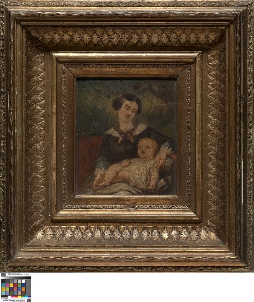 Vrouw met kind, by Unknown, oil, 1801