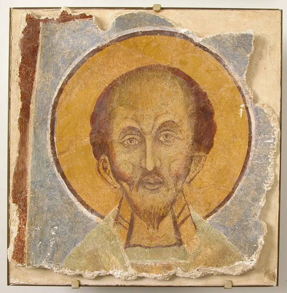 Wall Painting of Male Saint, by Unknown, 1150