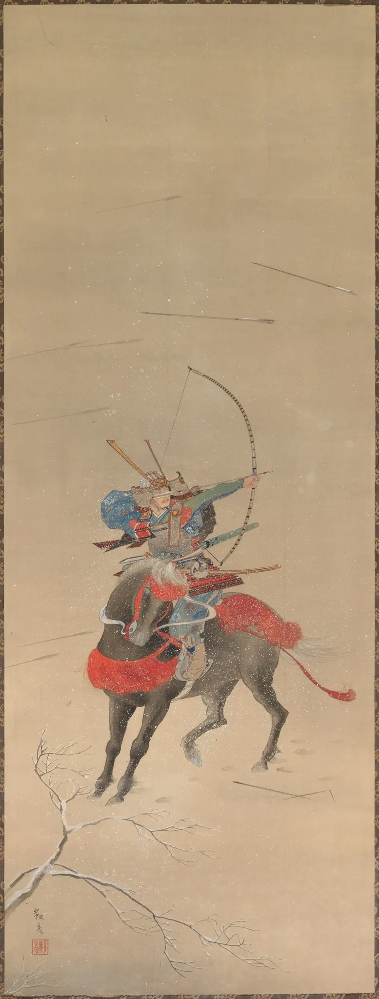 Warrior mounted on a Horse, by Unknown, unspecified, 1800