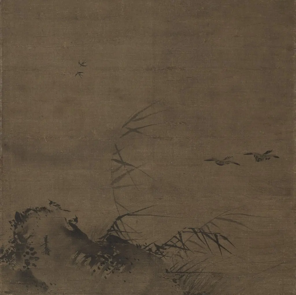 Waterfowl and Reeds, by Unknown