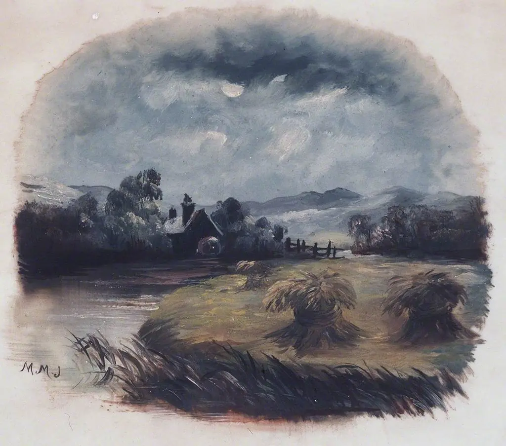 Watermill and Cornfield, by Unknown
