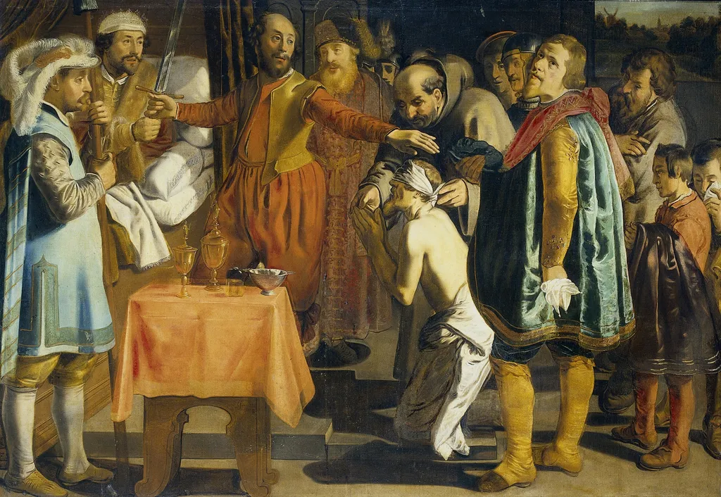 Willem III, Count of Holland, Ordering the Beheadal of the Bailiff of Zuid Holland, 1336, by Unknown, oil, 1634