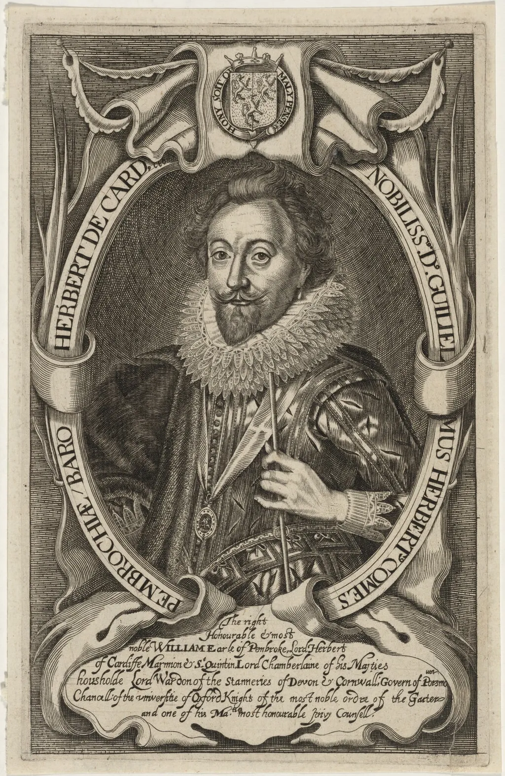 William Herbert, Third Earl of Pembroke, by Unknown, ink, 1621