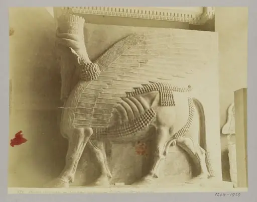 Winged bull from Khorsabad (Sargon, 722-705 B.C.). Paris: Louvre, by Unknown