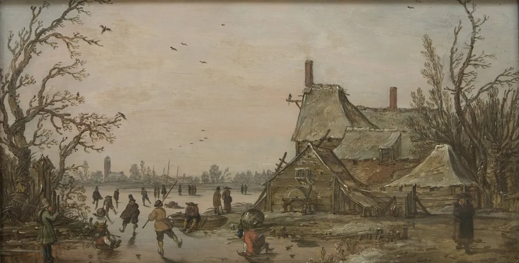 Winter Scene at a Farm, by Unknown, 1650