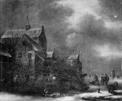 Winter Scenery. Dutch Town with a Watermill, by Unknown