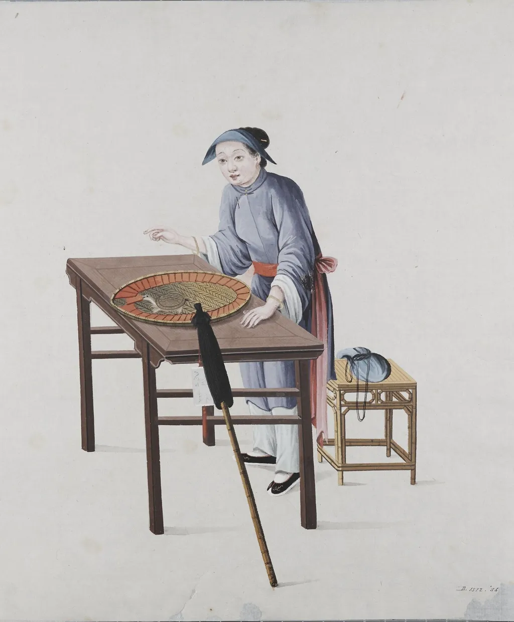 Woman Fortune Teller with Tortoise, by Unknown, paint, 1790