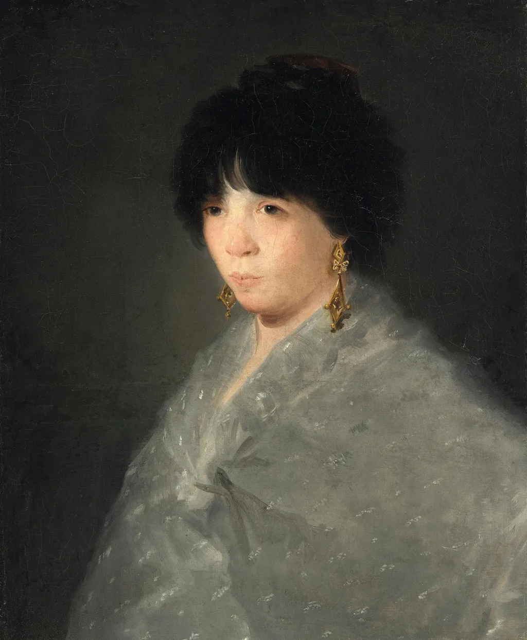 Woman in a Grey Shawl, by Unknown, oil, 1830
