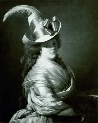 Woman in a Straw Hat, by Unknown, 1796