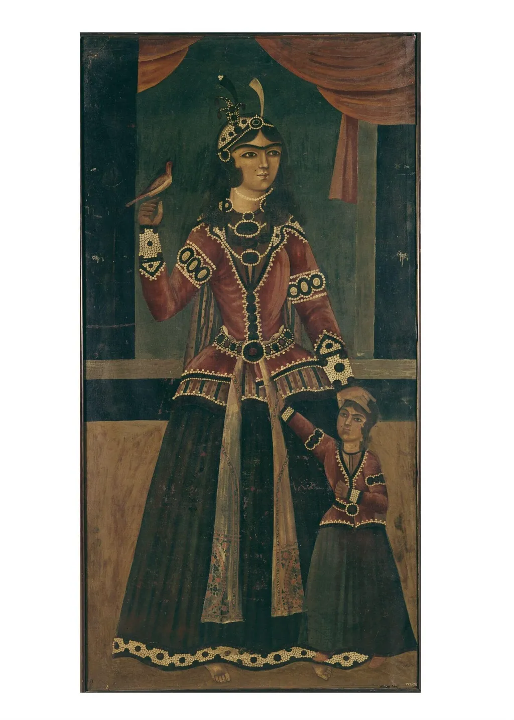 Woman with a Child, by Unknown, oil, 1800