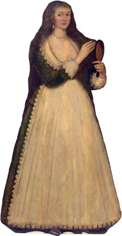 Woman with a Mirror (dummy board), by Unknown, unspecified, 1640