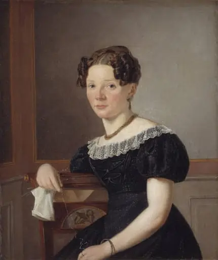 Woman with her Knitting. One of the Artist's Sisters (?), by Unknown