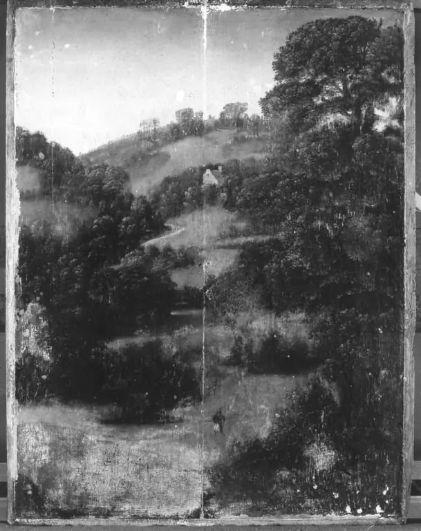 Wooded hilly landscape, by Unknown