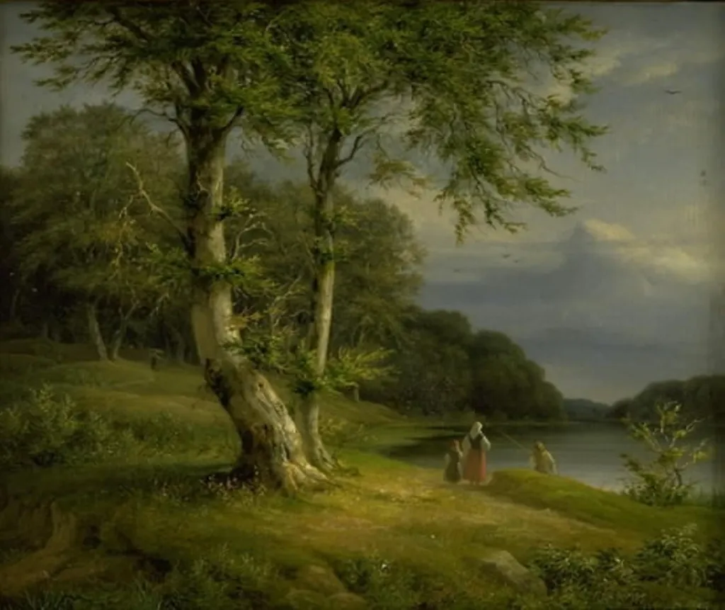 Wooded landscape near Lake Bagsværd, by Unknown, unspecified, 1841