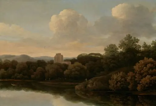Wooded Landscape with River, by Unknown