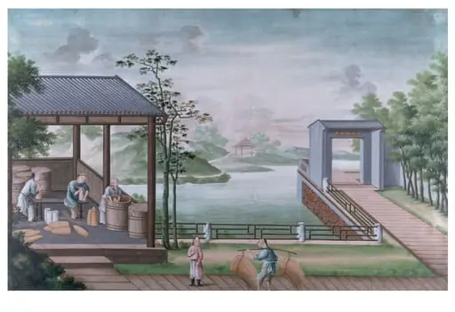 Wrapping Porcelain in Rice Straw and Packing in Wooden Tubs, by Unknown
