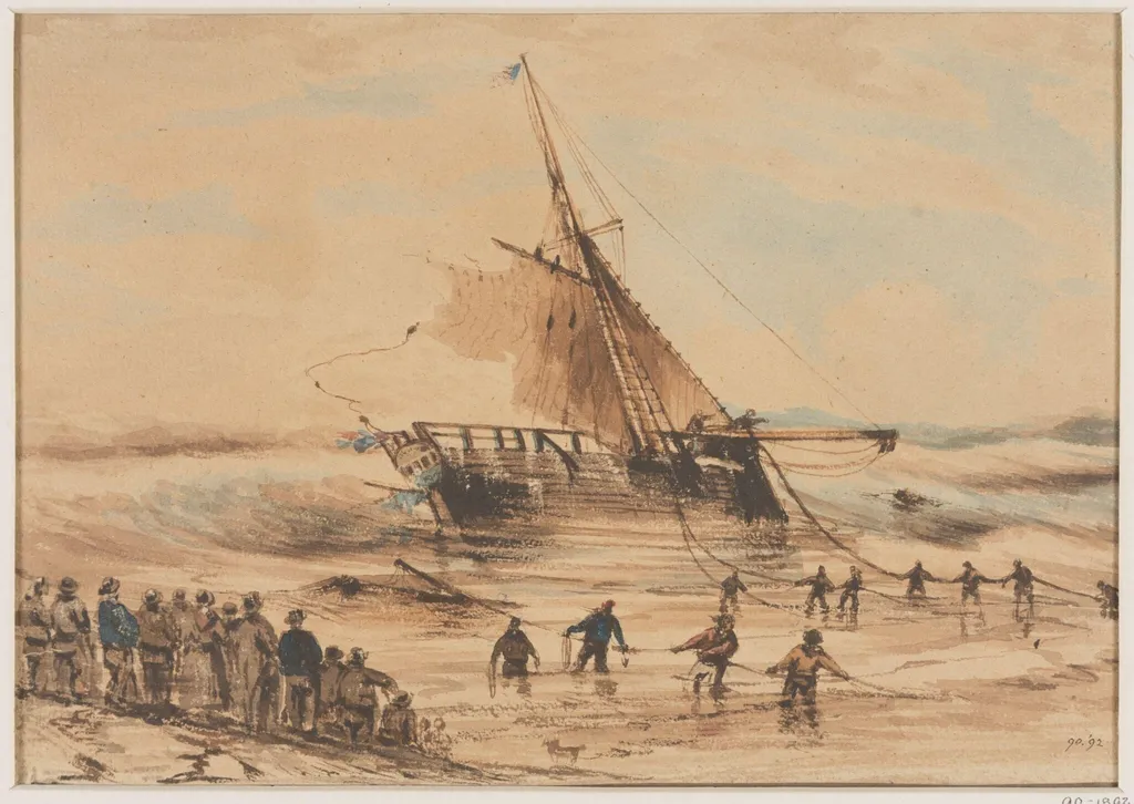 Wreck of a Fishing Boat, by Unknown, 1850