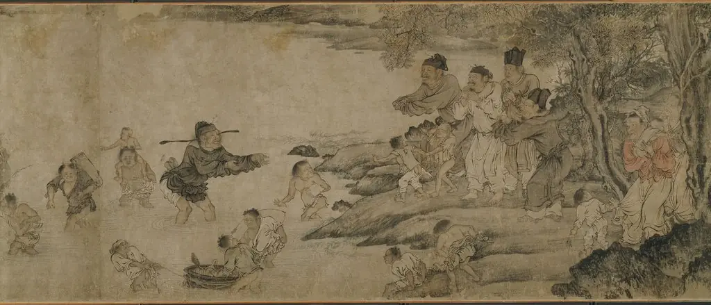 Yang Pu Moving His Family, by Unknown, 1323