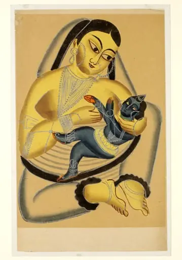 Yasoda and Krishna, by Unknown