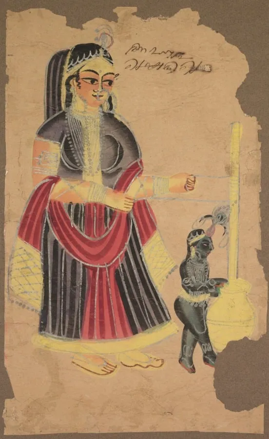 Yasoda and Krishna, by Unknown, unspecified, 1890