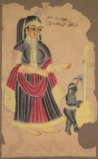 Yasoda and Krishna, by Unknown