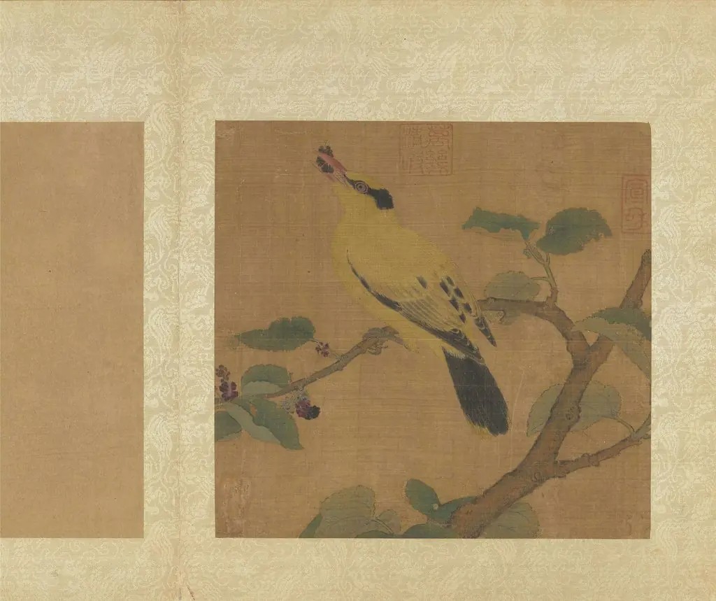 Yellow Bird on a Mulberry Branch, by Unknown