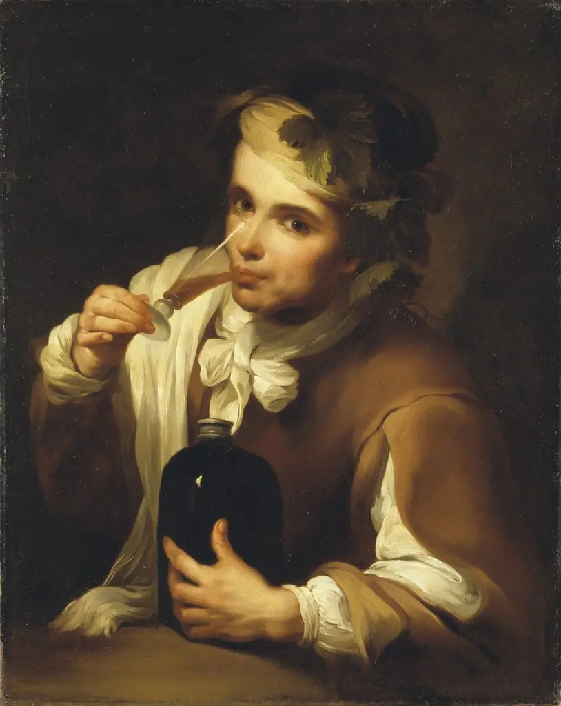 Young Man drinking Wine, by Unknown