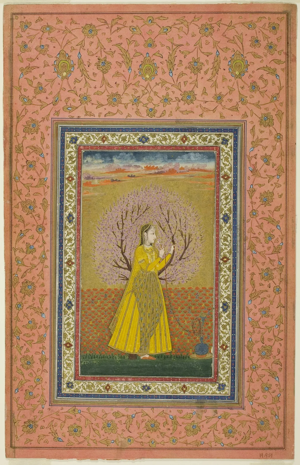 Young Woman Smoking a Huqqa, by Unknown, unspecified, 1749