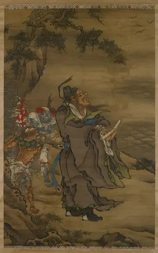 Zhong Kui the Demon Queller with Five Bats, by Unknown