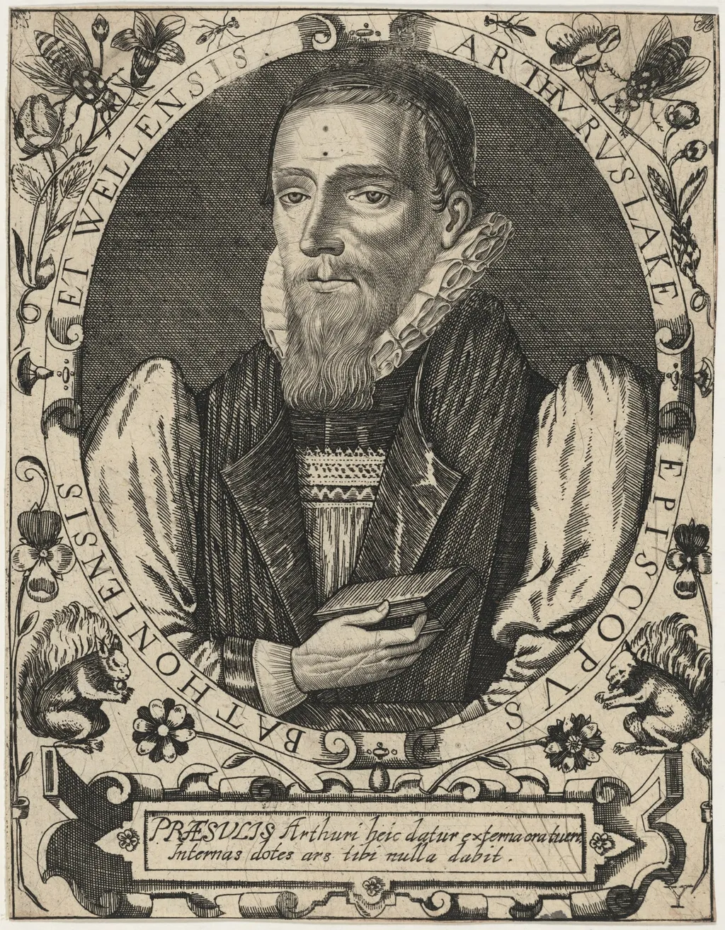 Arthur Lake, Bishop of Bath and Wells, by Unknown 17th Century, ink, 1650