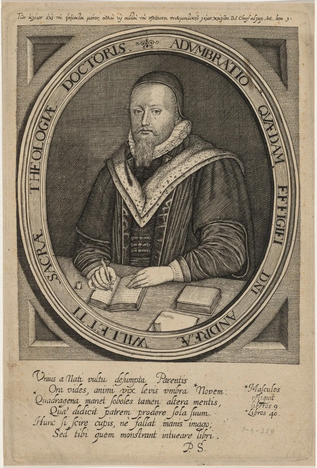 Andrew Willet, D.D., Controversionalist, by Unknown 19th Century, ink, 1634