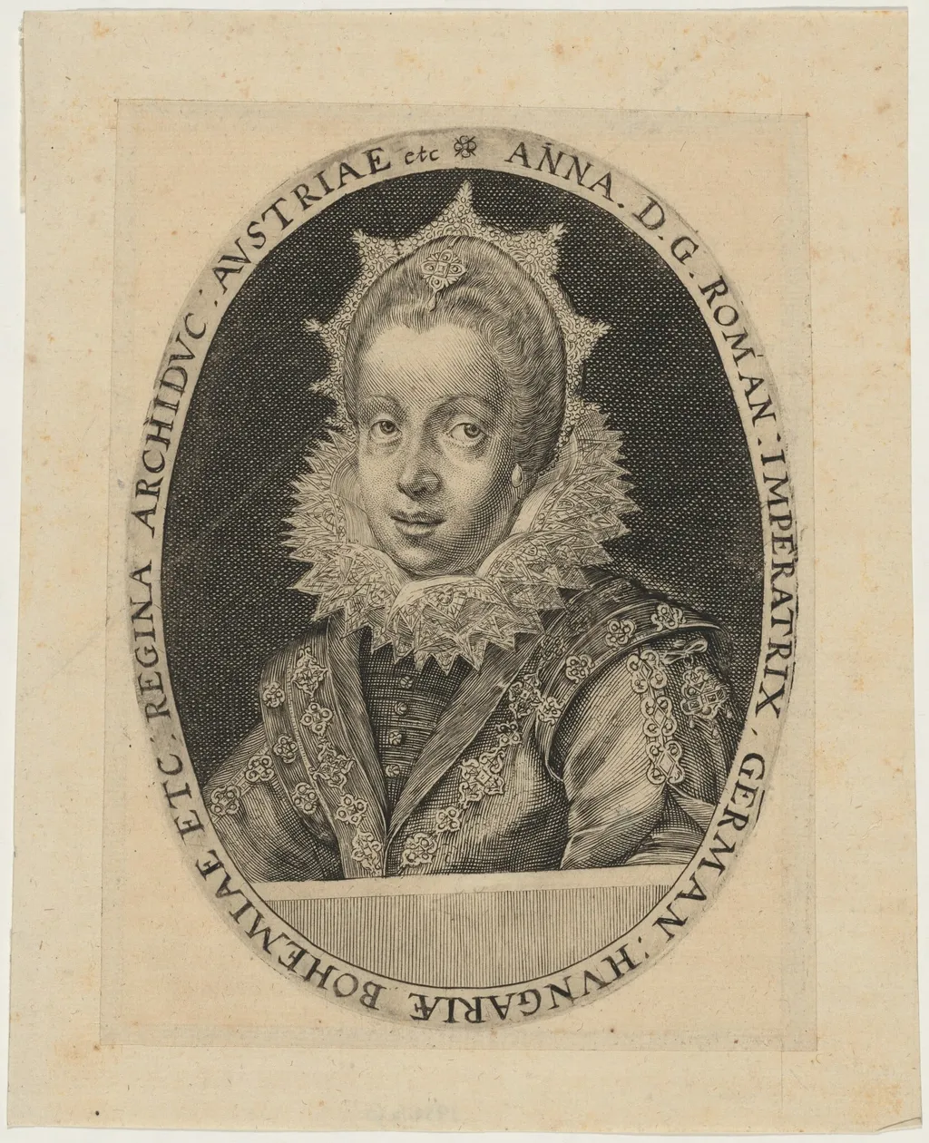 Anna, Wife of Matthias, Roman Emperor, by Unknown 19th Century, ink, 1850