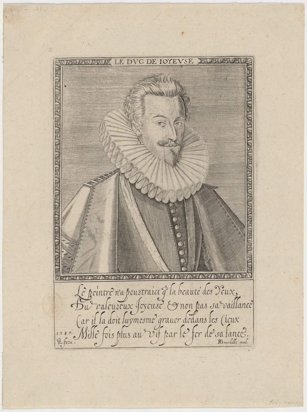 Anne, Duc de Joyeuse, by Unknown 19th Century, ink, 1587