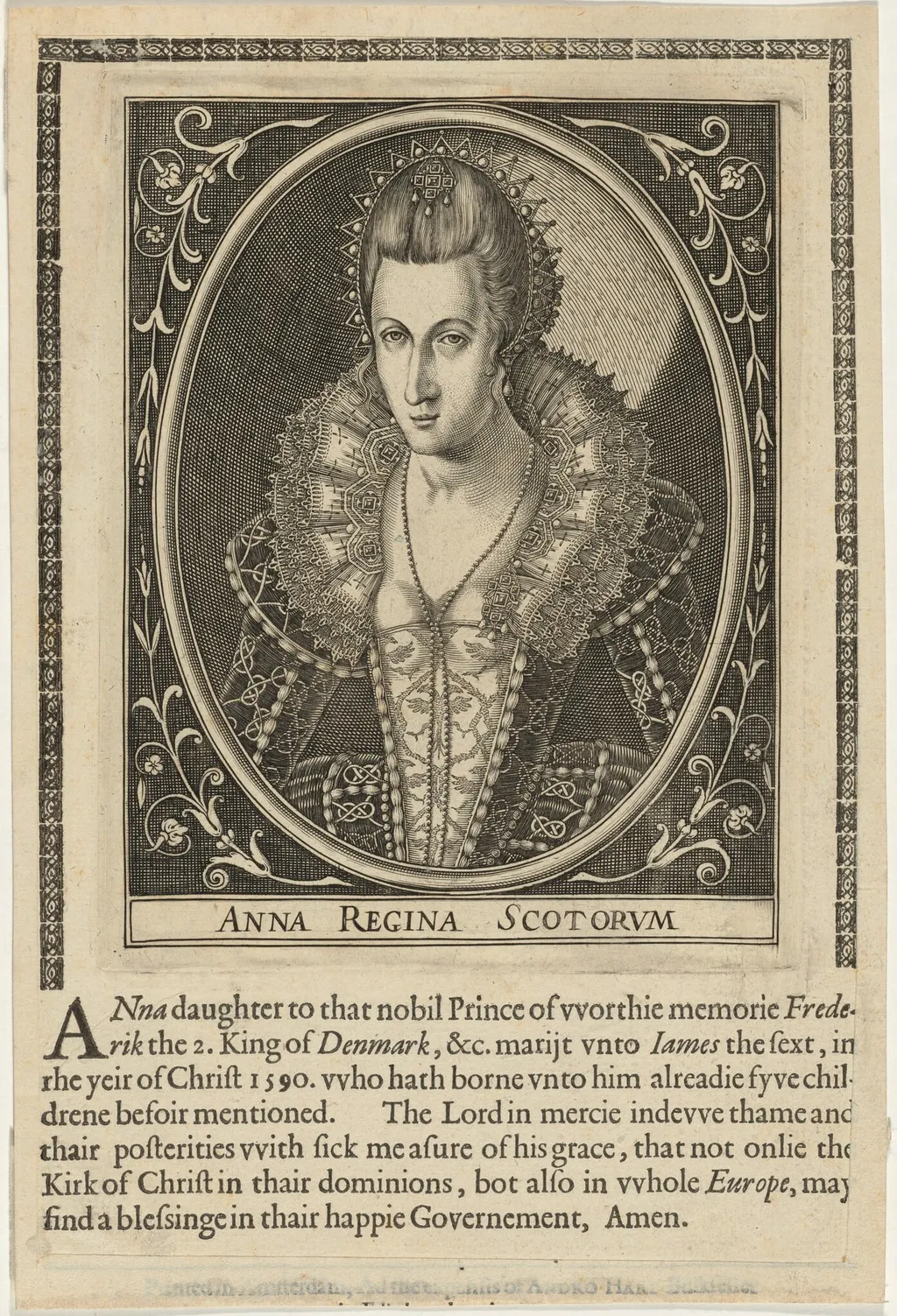 Anne of Denmark, Queen of James VI of Scotland, by Unknown 19th Century, ink, 1602
