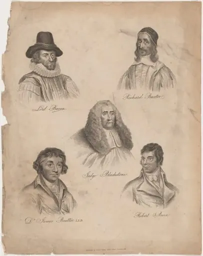 Bacon, Baxter, Blackstone, Beattie, Burns, by Unknown 19th Century