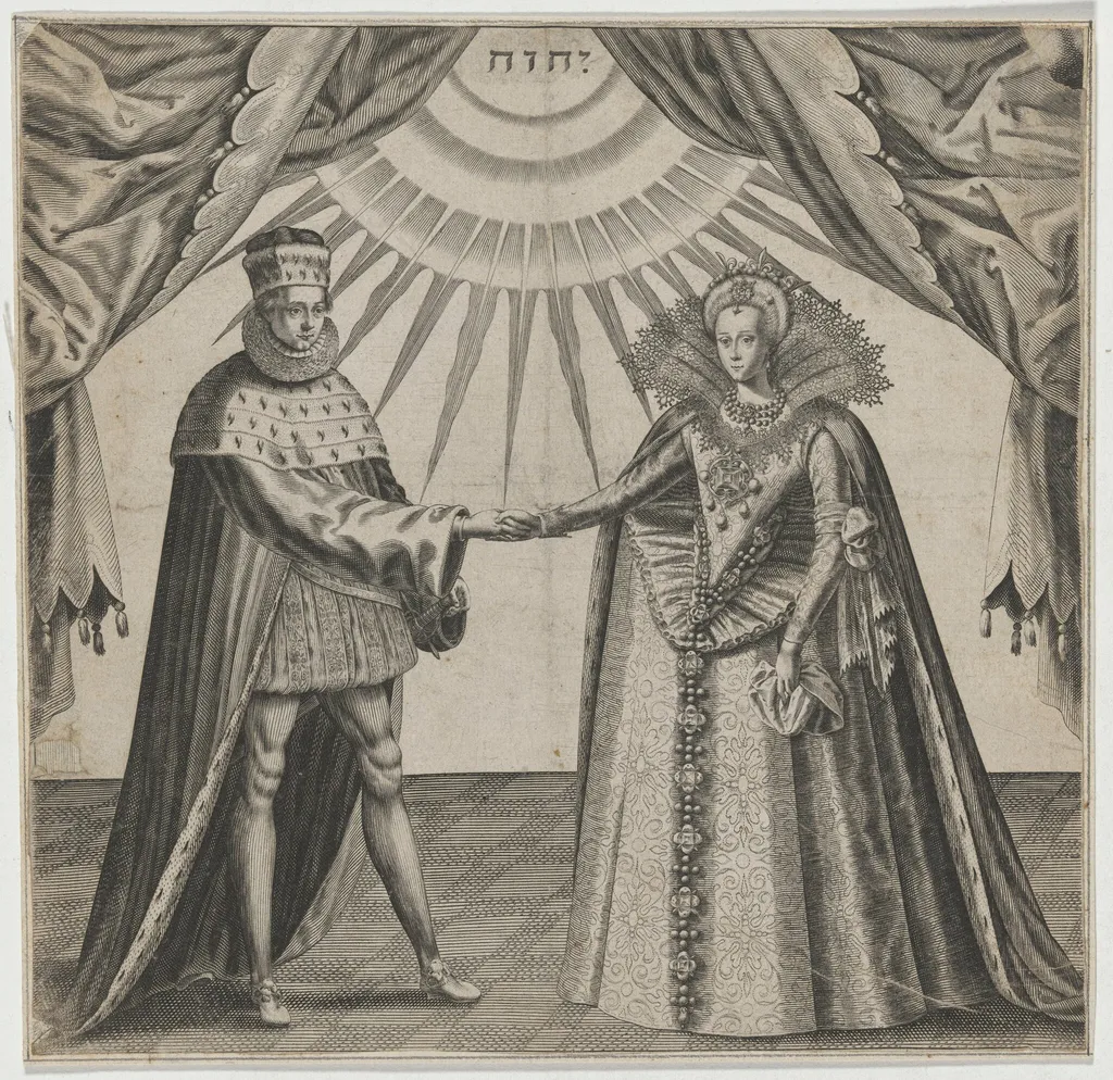 Betrothal of Princess Elizabeth and Frederic V, Elector Palatine, by Unknown 19th Century, ink, 1850