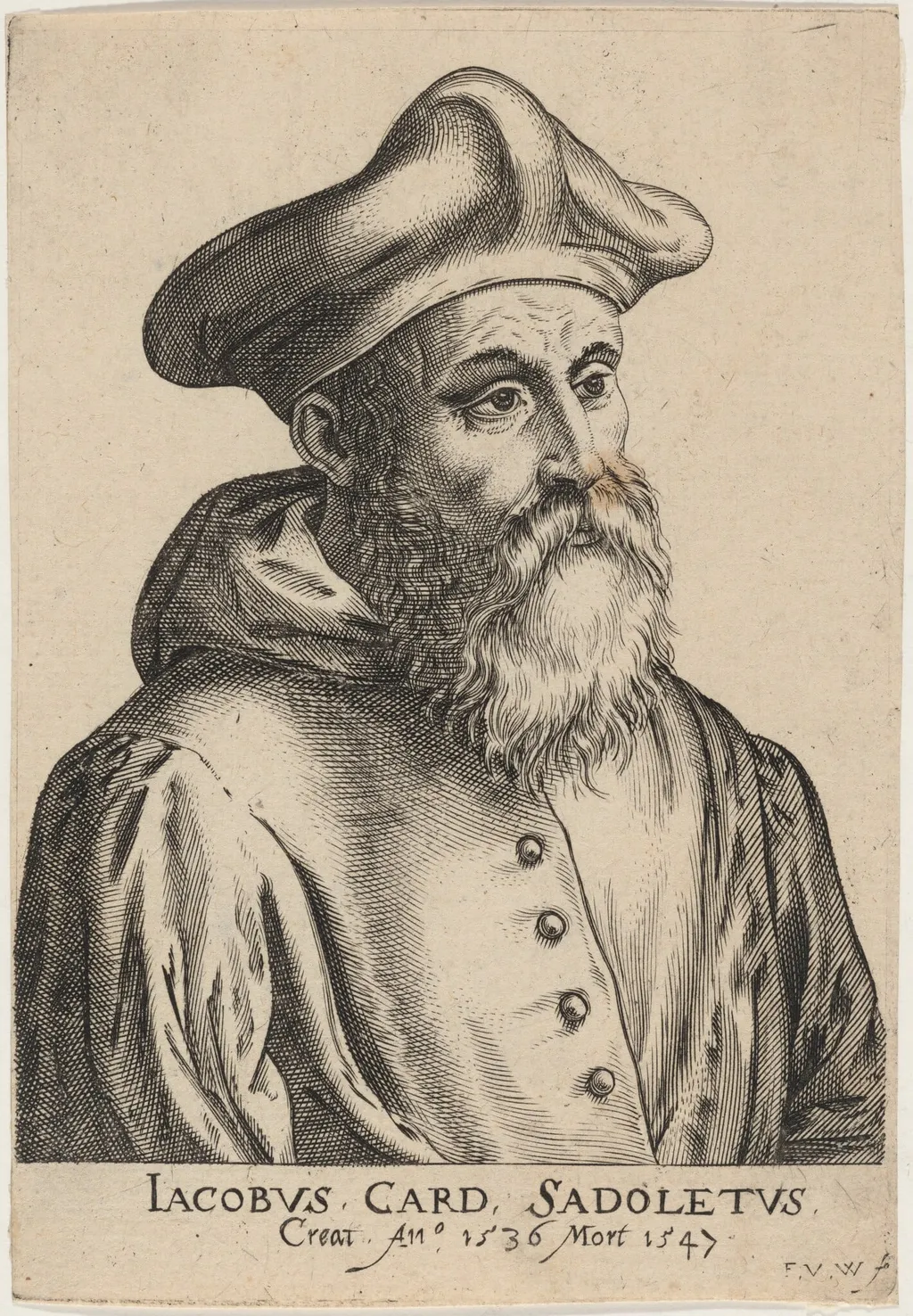 Cardinal Jacopo Sadoleto, by Unknown 19th Century, ink, 1850