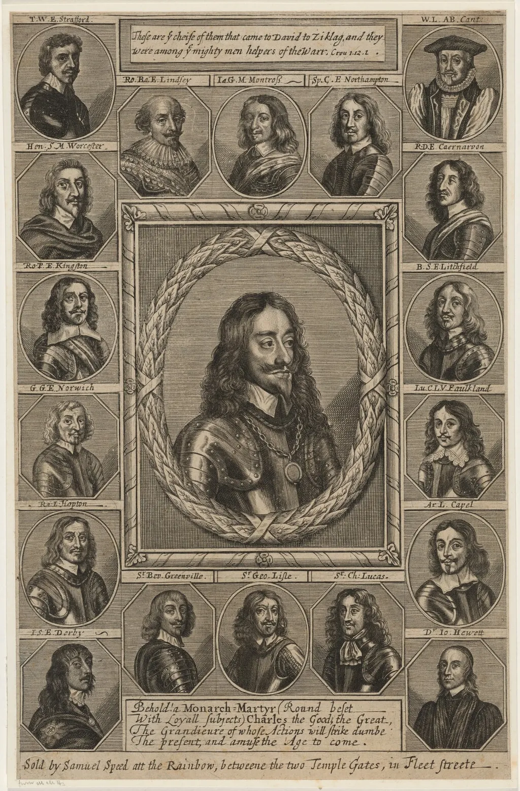 Charles I and His Supporters, by Unknown 19th Century, ink, 1850