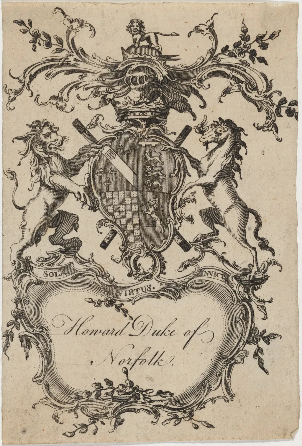 Coat of Arms of Howard, Duke of Norfolk, by Unknown 19th Century, 1850