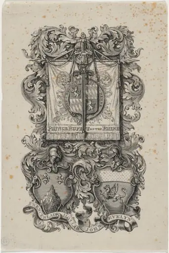 Coat of Arms of Prince Rupert, Hollar and Evelyn, by Unknown 19th Century