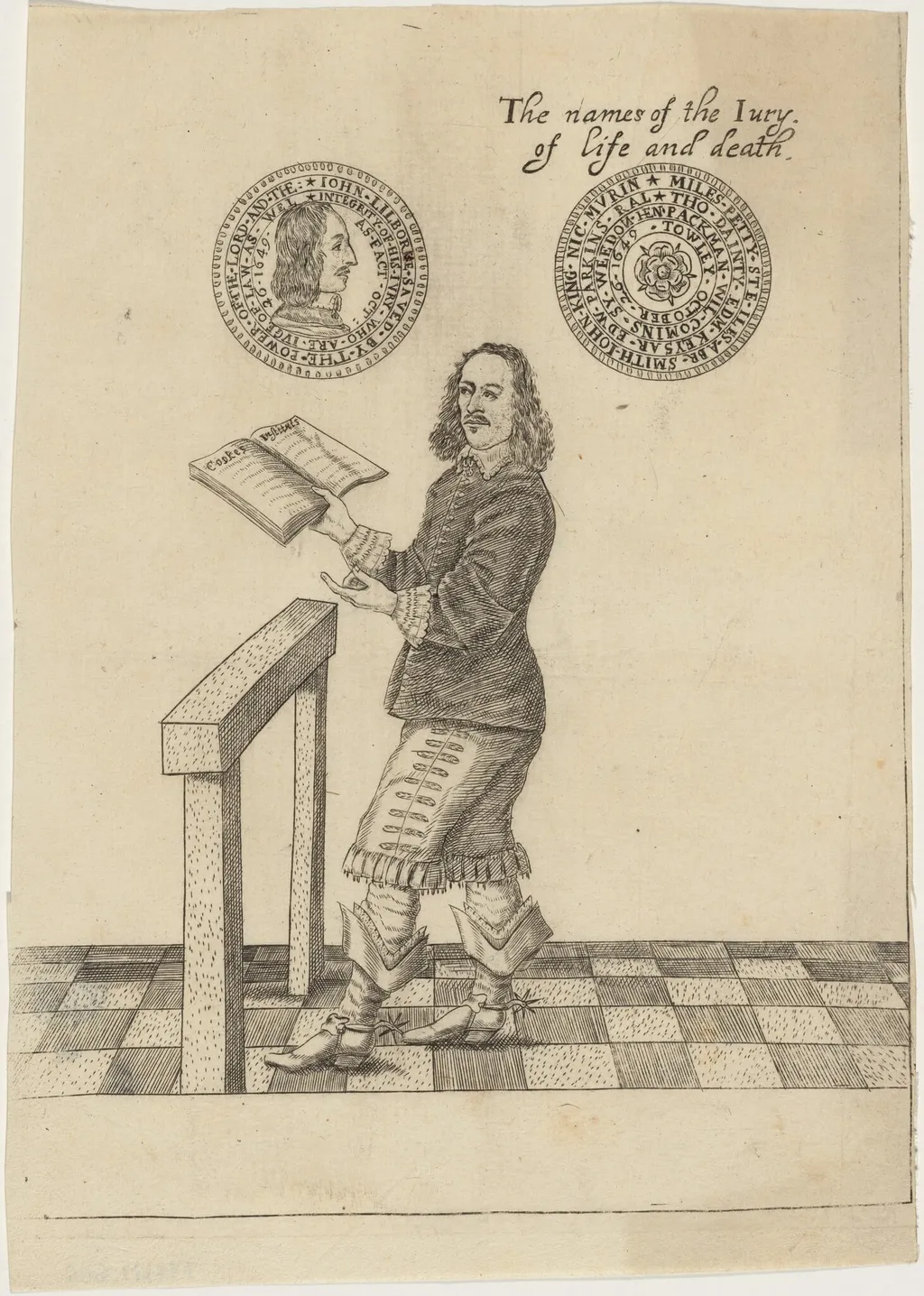 Colonel John Lilburne, by Unknown 19th Century, ink, 1649